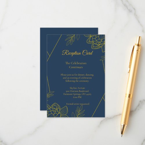 Gilded Elegance Wedding Reception Enclosure Card