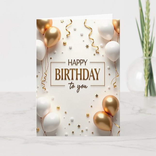 Gilded Elegant Birthday Card (Front)
