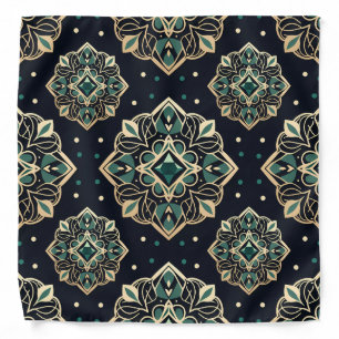 Gilded Emerald Mandala Bandana