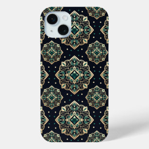 Gilded Emerald Mandala iPhone 15 Plus Case