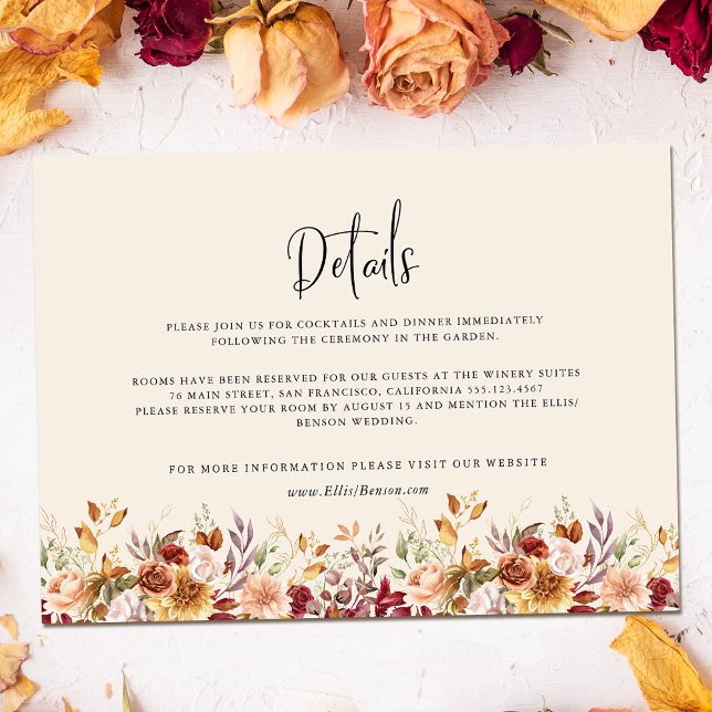 Gilded Fall Terracotta Floral Enclosure Card (Creator Uploaded)