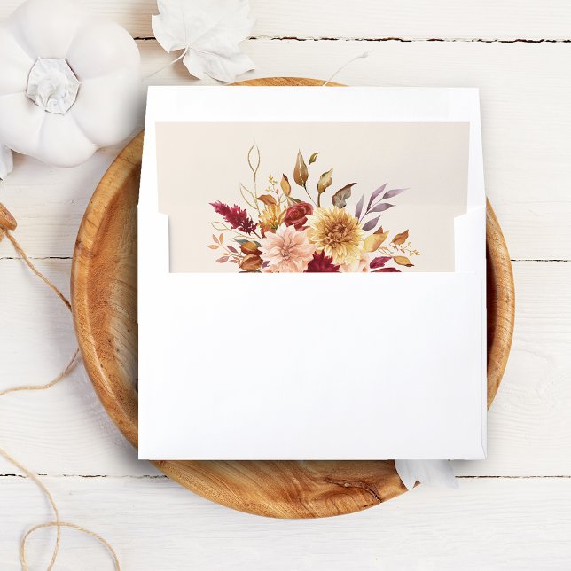 Gilded Fall Terracotta Floral Envelope Liner (Creator Uploaded)