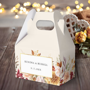 Gilded Fall Terracotta Floral Favor Boxes