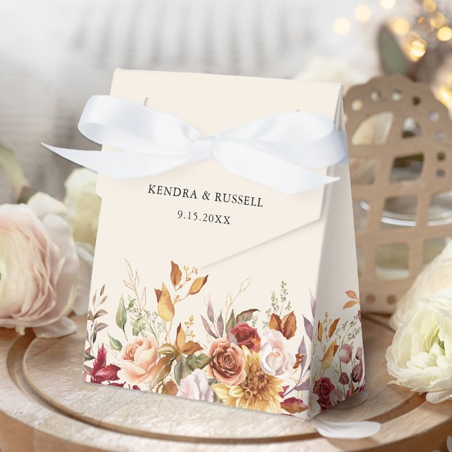 Gilded Fall Terracotta Floral Favor Boxes (Creator Uploaded)