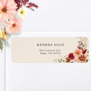 Gilded Fall Terracotta Floral Label