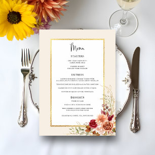 Gilded Fall Terracotta Floral Menu