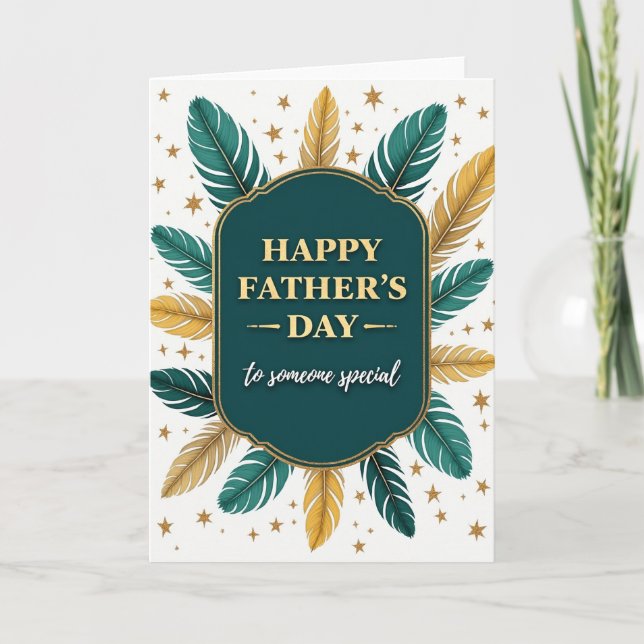 Gilded Fathers Day Plaque Card (Front)