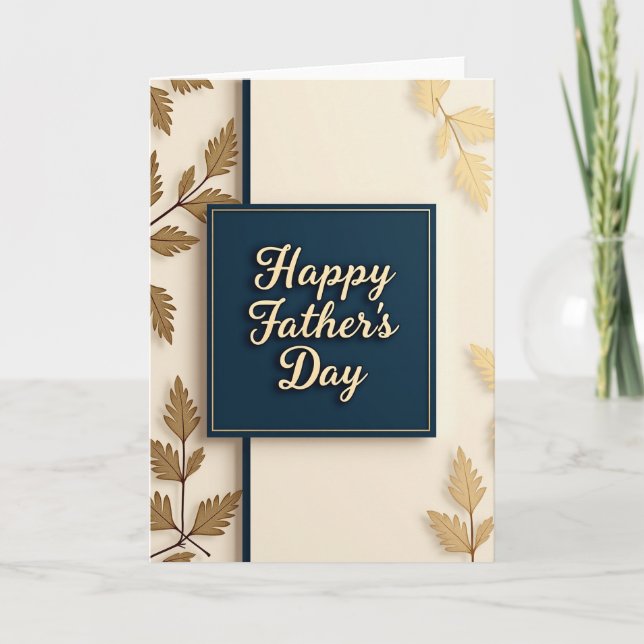 Gilded Fathers Day Script Card (Front)