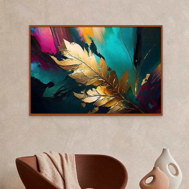 Gilded Feather – Luxe Abstract Elegance Canvas Print (Gilded Feather – Luxe Abstract Elegance)
