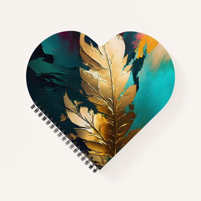Gilded Feather – Luxe Abstract Elegance Notebook (Front)