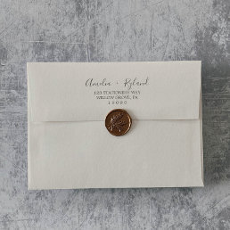 Gilded Floral Coordinate | Cream and Gray Wedding Envelope