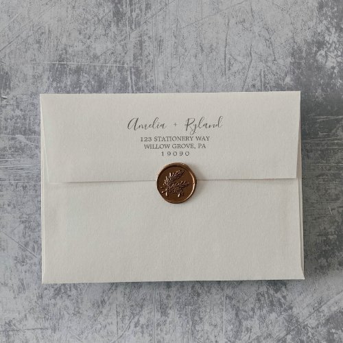 Gilded Floral Coordinate  Cream and Gray Wedding Envelope