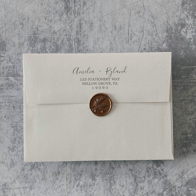 Gilded Floral Coordinate | Cream and Gray Wedding Envelope (Creator Uploaded)
