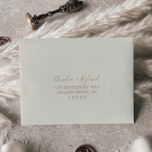 Gilded Floral Coordinate Self_Addressed RSVP Envelope