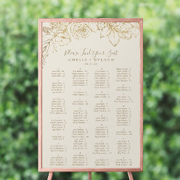 Gilded Floral | Cream Alphabetical Seating Chart