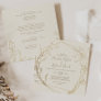 Gilded Floral | Cream and Gold All In One Wedding  Invitation