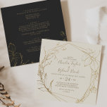 Gilded Floral | Cream and Gold All In One Wedding Invitation<br><div class="desc">This gilded floral cream and gold all in one wedding invitation is perfect for an elegant wedding. The modern boho design features a whimsical arrangement of faux gold foil hand drawn flowers, leaves and botanicals on a cream background. Save paper by including the details on the back of the wedding...</div>