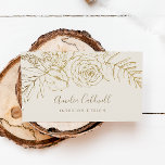 Gilded Floral | Cream and Gold Business Card<br><div class="desc">This gilded floral cream and gold business card is perfect for a small business owner, consultant, stylist and more! The modern boho design features a whimsical arrangement of faux gold foil hand drawn flowers, leaves and botanicals on a cream background. Please Note: This design does not feature real gold foil....</div>