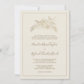 Gilded Floral | Cream and Gold Formal Wedding Invitation (Front)
