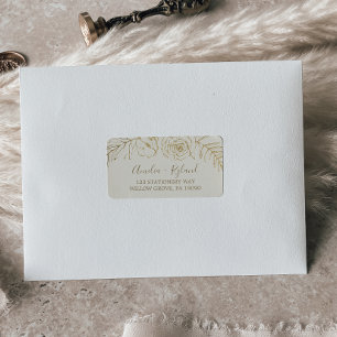 Gilded Floral Cream and Gold RSVP Address Labels