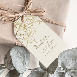 Gilded Floral | Cream and Gold Thank You Favor Gift Tags