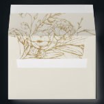 Gilded Floral | Cream and Gold Wedding Invitation Envelope<br><div class="desc">These gilded floral cream and gold wedding invitation envelopes are perfect for an elegant wedding. The design on the envelope liner features a whimsical arrangement of faux gold foil hand drawn flowers, leaves and botanicals. Personalize the envelope flap with your return address. These envelopes can also be used for a...</div>
