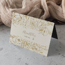 Gilded Floral | Cream and Gold Wedding Place Cards