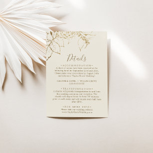 Gilded Floral Cream & Gold Details Enclosure Card