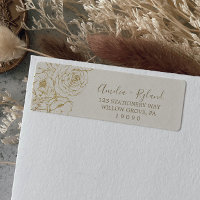 Gilded Floral | Cream & Gold Return Address Label