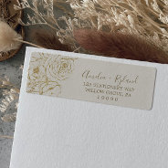 Gilded Floral | Cream & Gold Return Address Label at Zazzle