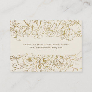 Gilded Floral Cream & Gold Wedding Website Enclosure Card