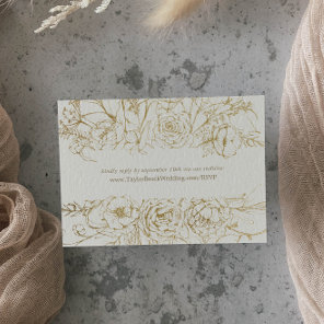 Gilded Floral | Cream & Gold Wedding Website RSVP Enclosure Card