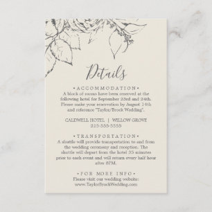 Gilded Floral Cream & Gray Details Enclosure Card