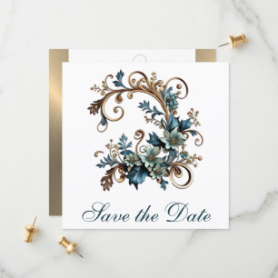 Gilded Floral Elegance Save The Date