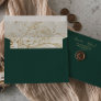 Gilded Floral | Emerald & Gold Wedding Invitation Envelope