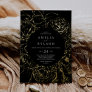 Gilded Floral | Gold Foil Black Casual Wedding Foil Invitation