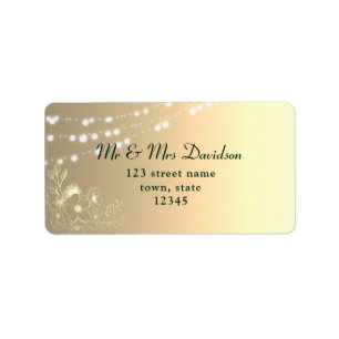 Gilded Floral Gold Return Address Label