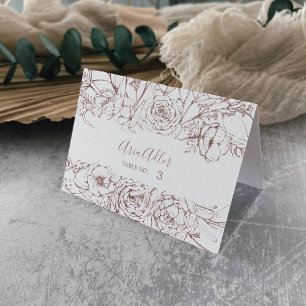 Gilded Floral Rose Gold Wedding Place Cards