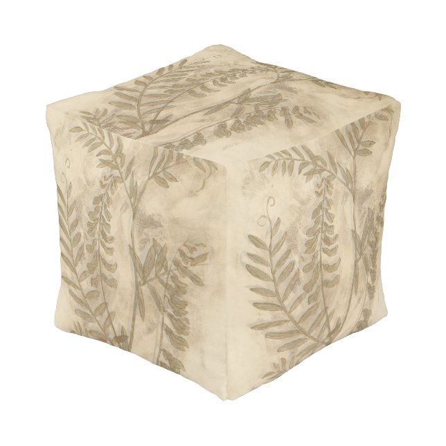 Gilded Foliage I Pouf (Angled Front)