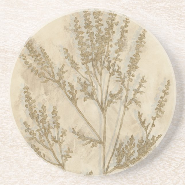 Gilded Foliage II Sandstone Coaster (Front)