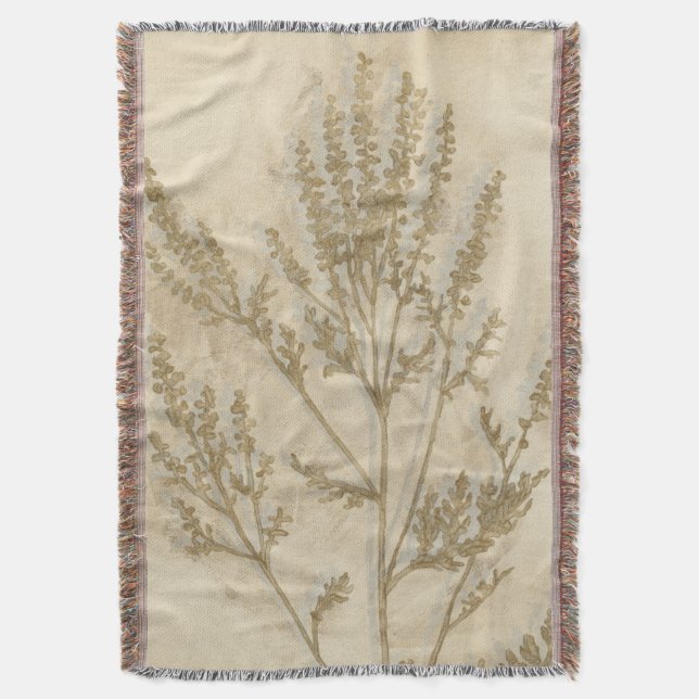 Gilded Foliage II Throw Blanket (Front Vertical)