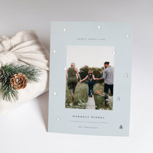 Gilded Forest Elegant Christmas Photo Foil Holiday Card