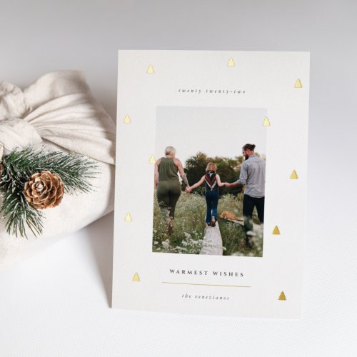 Gilded Forest  Elegant Christmas Photo Foil Holiday Card