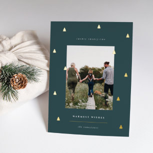 Gilded Forest Elegant Christmas Photo Foil Holiday Card