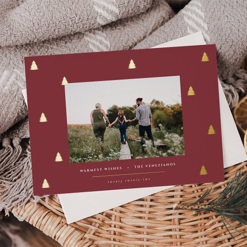 Gilded Forest  Elegant Christmas Photo Foil Holiday Card