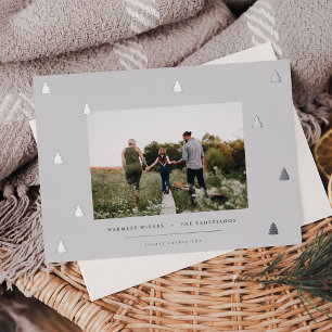Gilded Forest Elegant Christmas Photo Foil Holiday Card