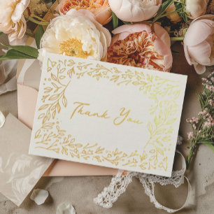 Gilded Garden Bridal Shower Thank You Gold Foil Card