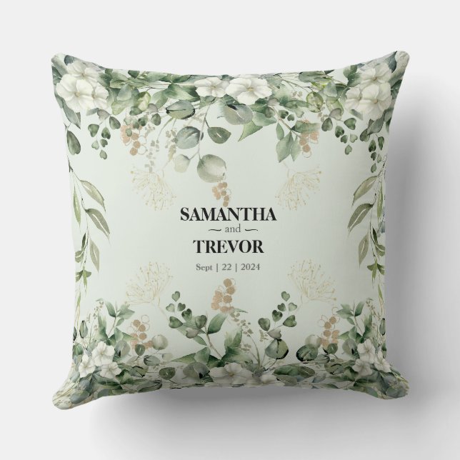 Gilded Garden: Personalized Luxury in Every Thread Throw Pillow (Back)