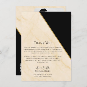 Gilded Geometry Luxe Ivory & Gold Marble Wedding Invitation