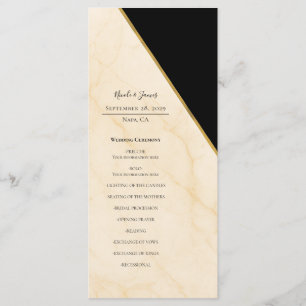 Gilded Geometry Luxe Ivory & Gold Marble Wedding Menu